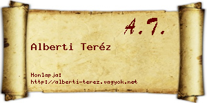 Alberti Teréz névjegykártya